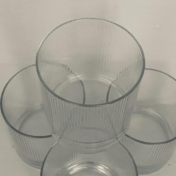 A Classic Vintage Bormioli Set Of 4 Optique Old Fashion 14oz Drinking Glasses Ma - Picture 6 of 12
